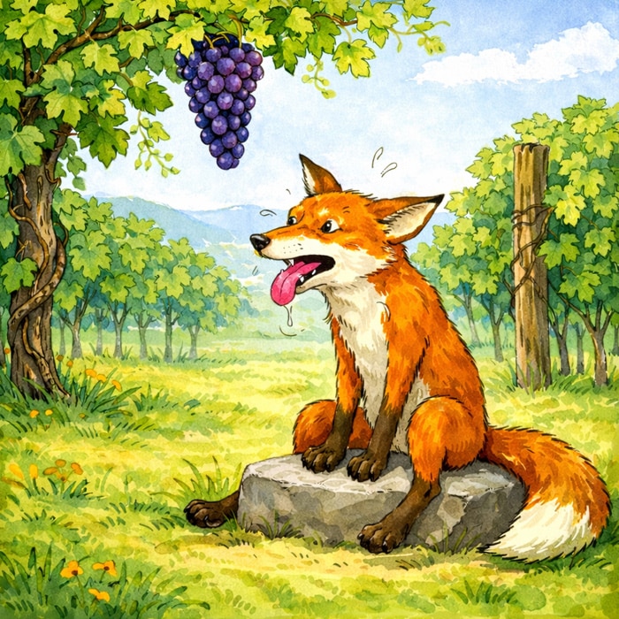 Fabel der Fuchs und die Trauben Bild