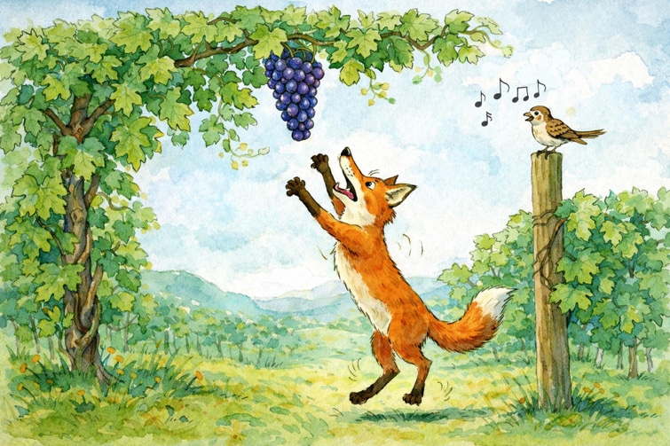Der Fuchs und die Trauben: Fabel mit Bildern