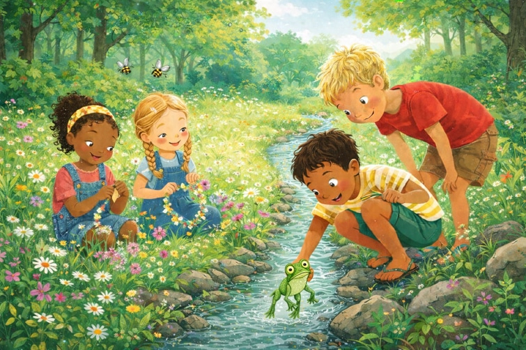 Der kleine Bachbewohner: Gute-Nacht-Geschichte für den Sommer