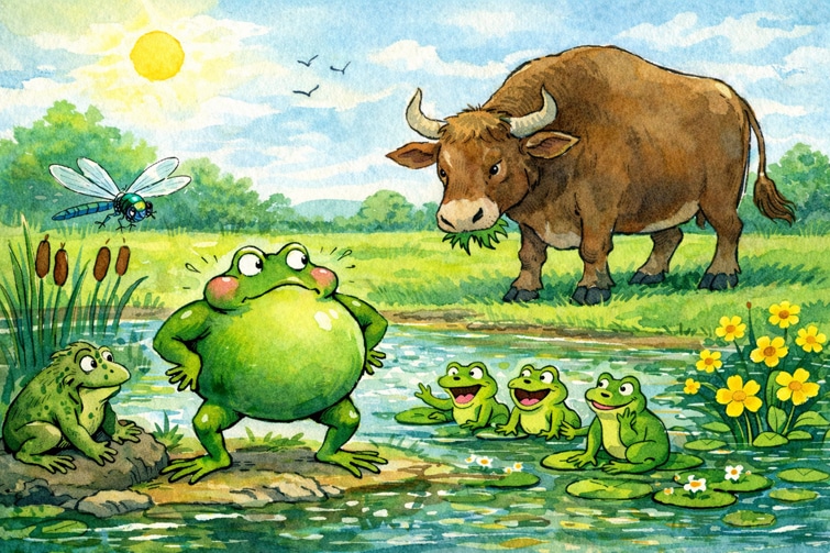 Fabel: Der Frosch und der Ochse