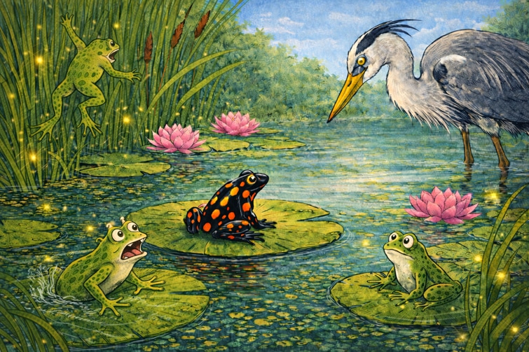 Fabel: Der gefleckte Frosch