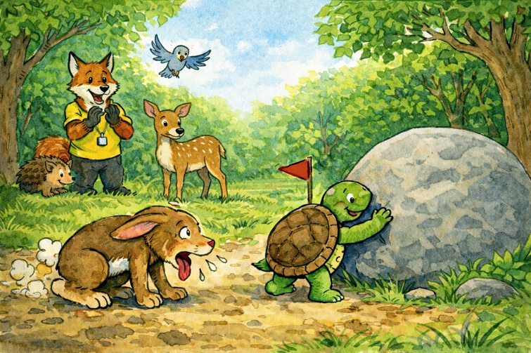 Fabel: Der Hase und die Schildkröte