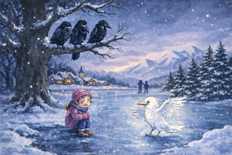 Fabel: Der weiße Rabe