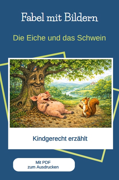 Die Eiche und das Schwein: Fabel mit Bildern