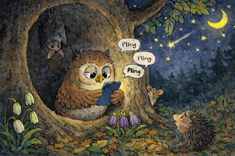 Fabel: Die Eule im Chat