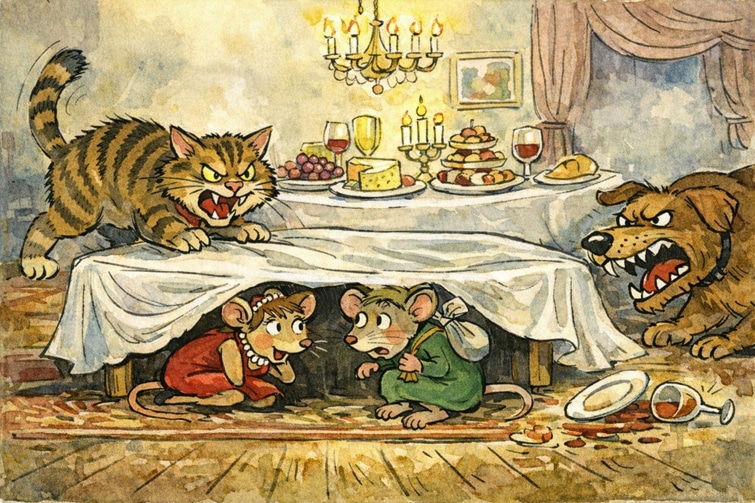 Fabel: Die Stadtmaus und die Landmaus