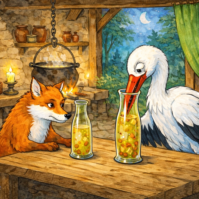 Fabel nach Äsop: Der Fuchs und der Storch Fabel nach Äsop: Der Fuchs und der Storch
