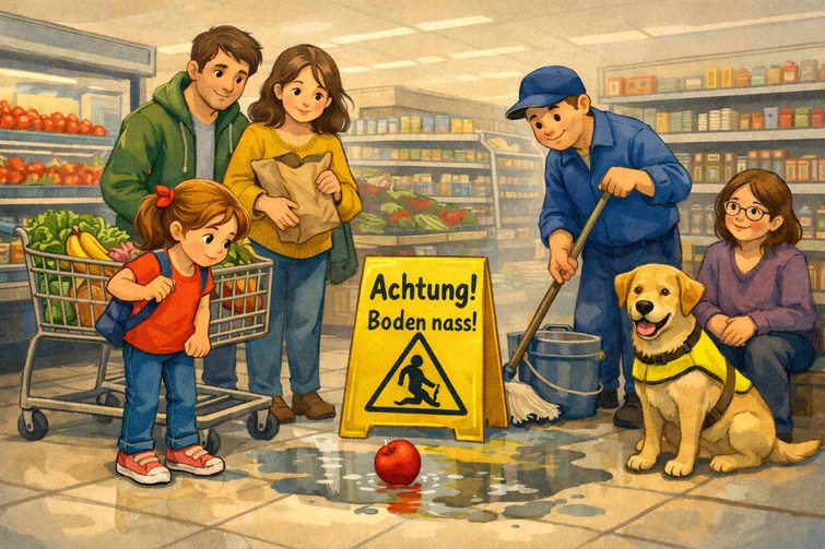 Geschichte für Kinder Klanggeschichte: Einkaufstag im Supermarkt