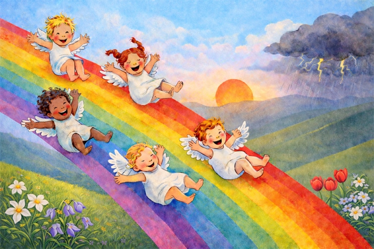 Gute-Nacht-Geschichte: Die Regenbogenrutsche