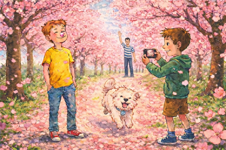 Tanz der Kirschblüten, Gute-Nacht-Geschichte für den Frühling