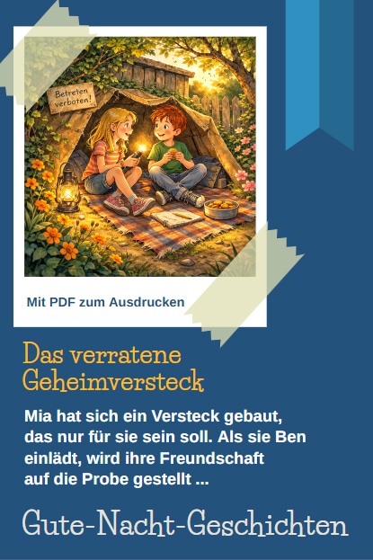 Gute-Nacht-Geschichte zum Vorlesen für Kinder: Das verratene Geheimversteck