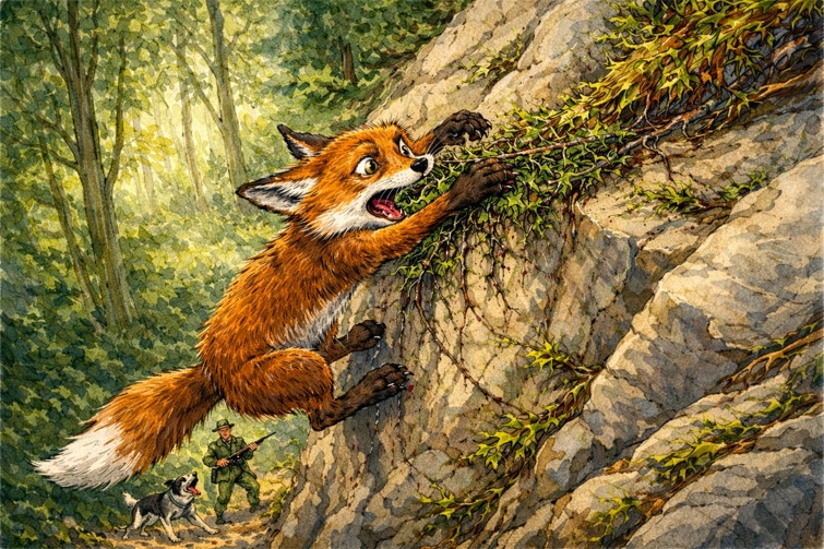 Der Fuchs und der Dornenstrauch - Fabel nach Äsop