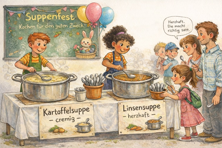 Teamwork am Suppentag - Ostergeschichte