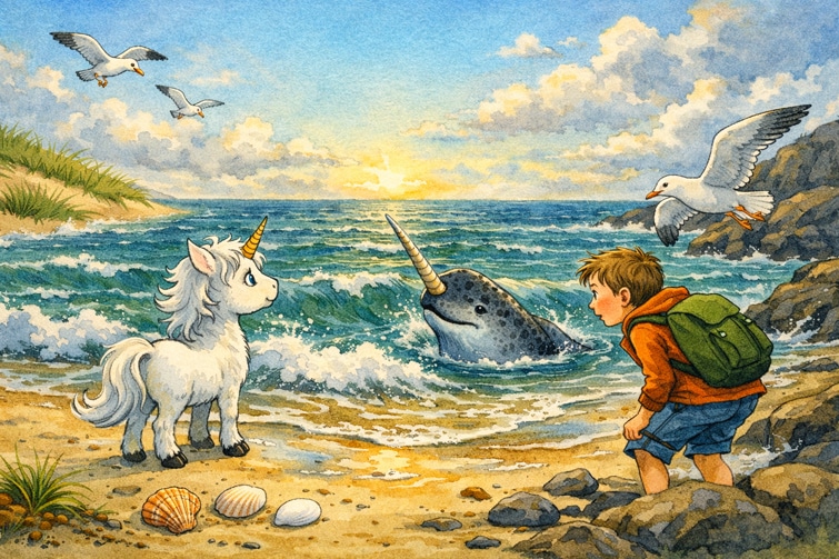 Das Einhorn und der Narwal - modernes Märchen