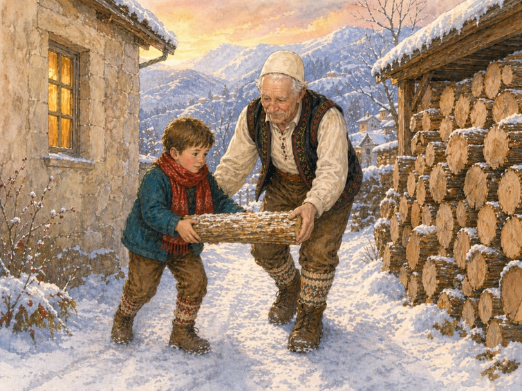 Weihnachtsgeschichte mit Weihnachtsbrauch des busmi