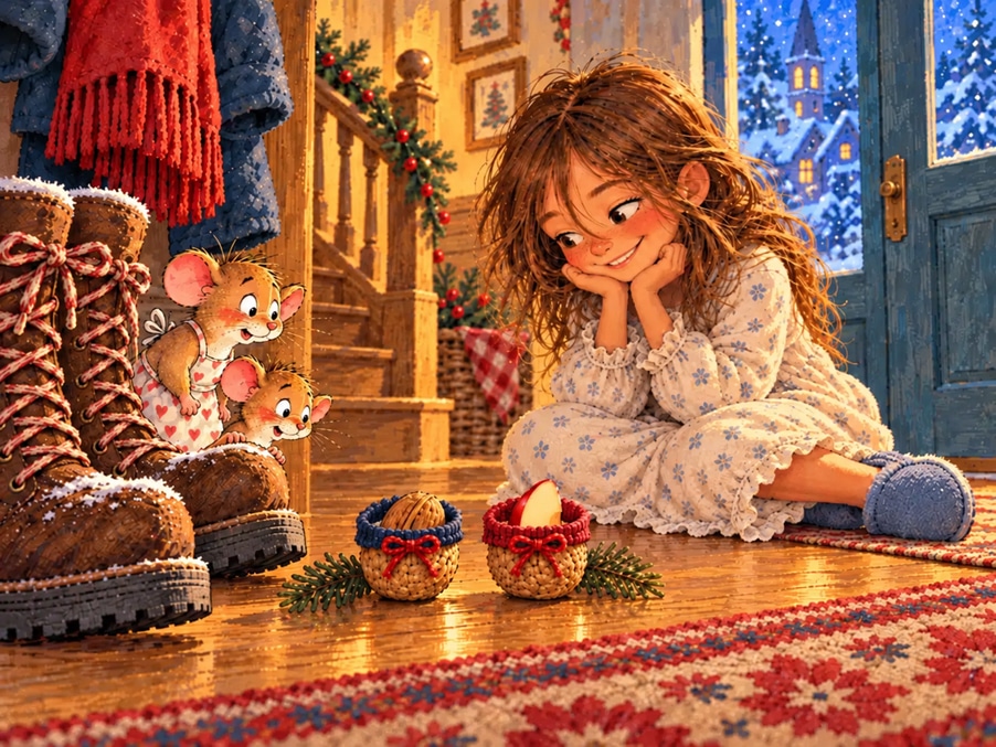 Mäuschen Mika und die zwei Nikolausstiefel, Weihnachtsgeschichte