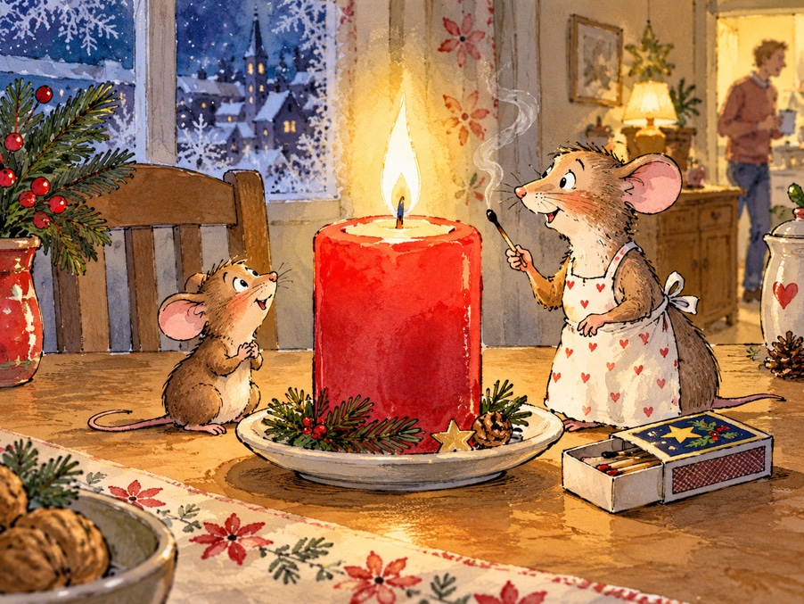 Mäuschen Mikas "brennendster" Adventswunsch - Weihnachtsgeschichte