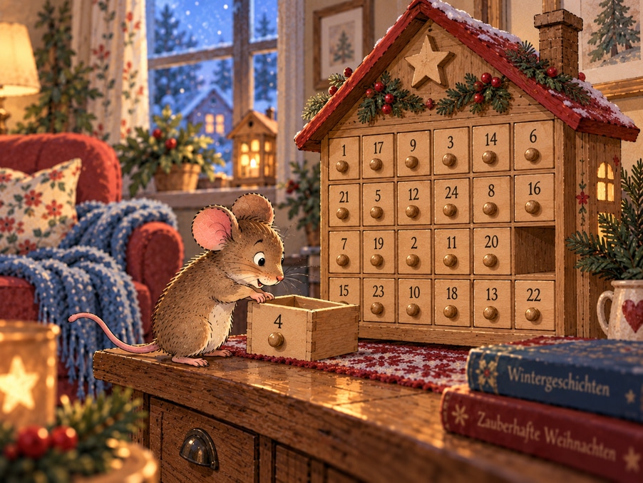 Weihnachtsgeschichte: Mäuschen Mika und die rasende Adventsschublade