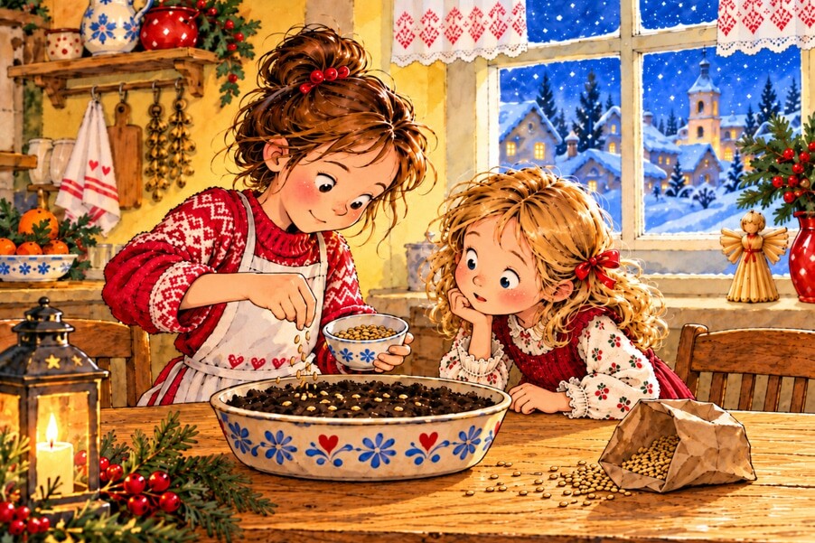 Das Versprechen an den Großvater - Weihnachtsgeschichte mit Weihnachtsbrauch aus Albanien Weihnachtsgeschichte: Der heimliche Weizendieb