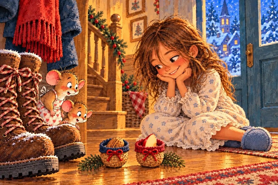 Das Versprechen an den Großvater - Weihnachtsgeschichte mit Weihnachtsbrauch aus Albanien Mäuschen Mika und die zwei Nikolausstiefel, Weihnachtsgeschichte